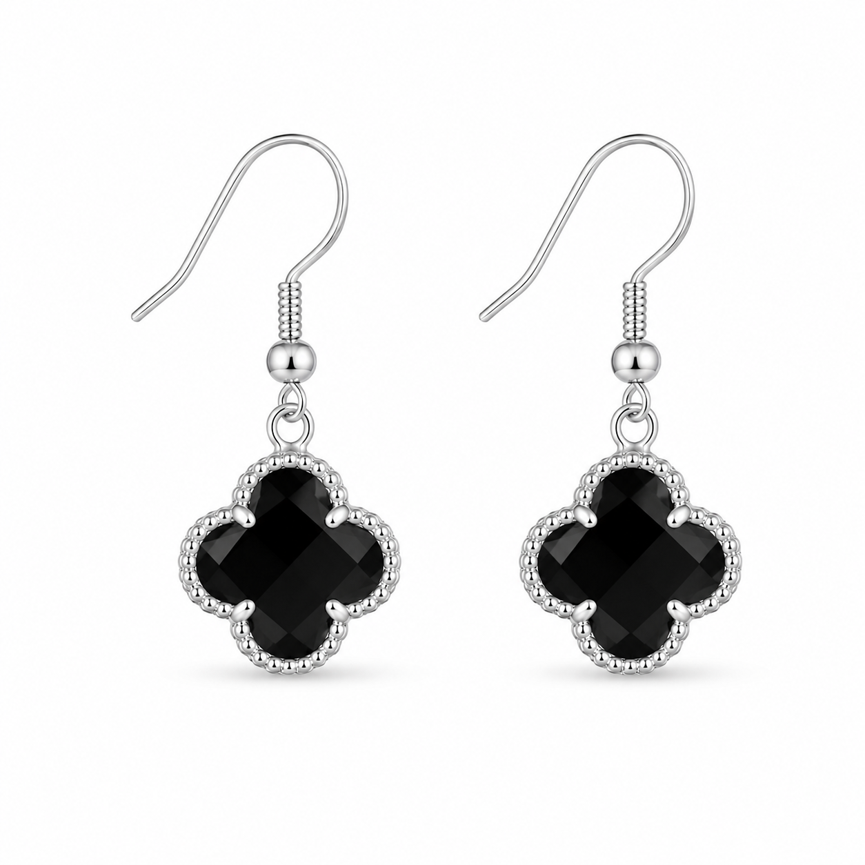 Aros Colgantes Flor Negra
