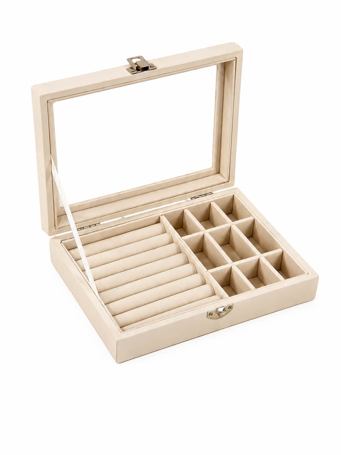 Organizador Premium para Joyas con Tapa de Vidrio
