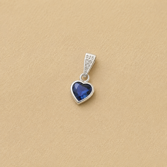 Dije Corazón Azul con Circón