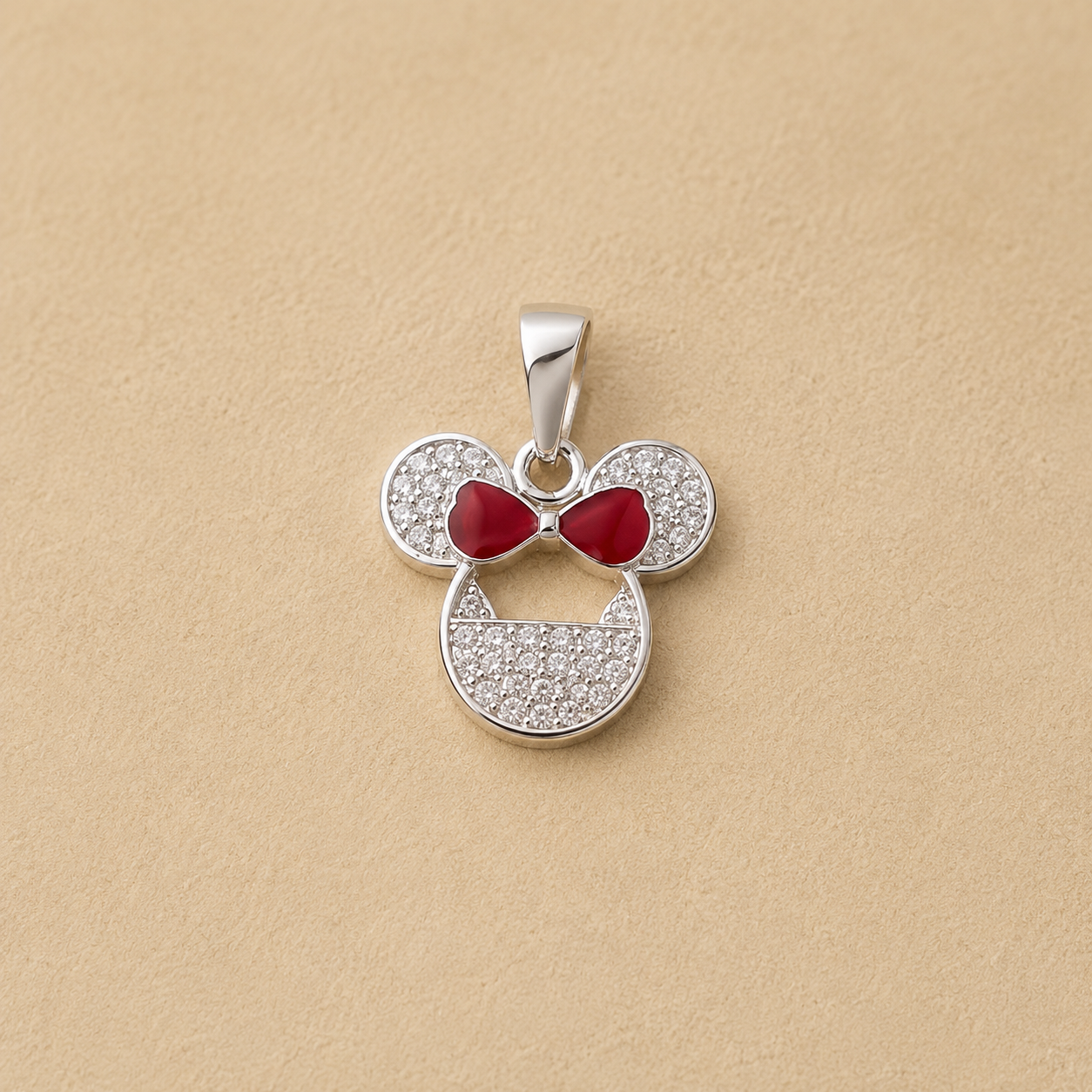 Dije Minnie con Lazo Rojo y Microcircones