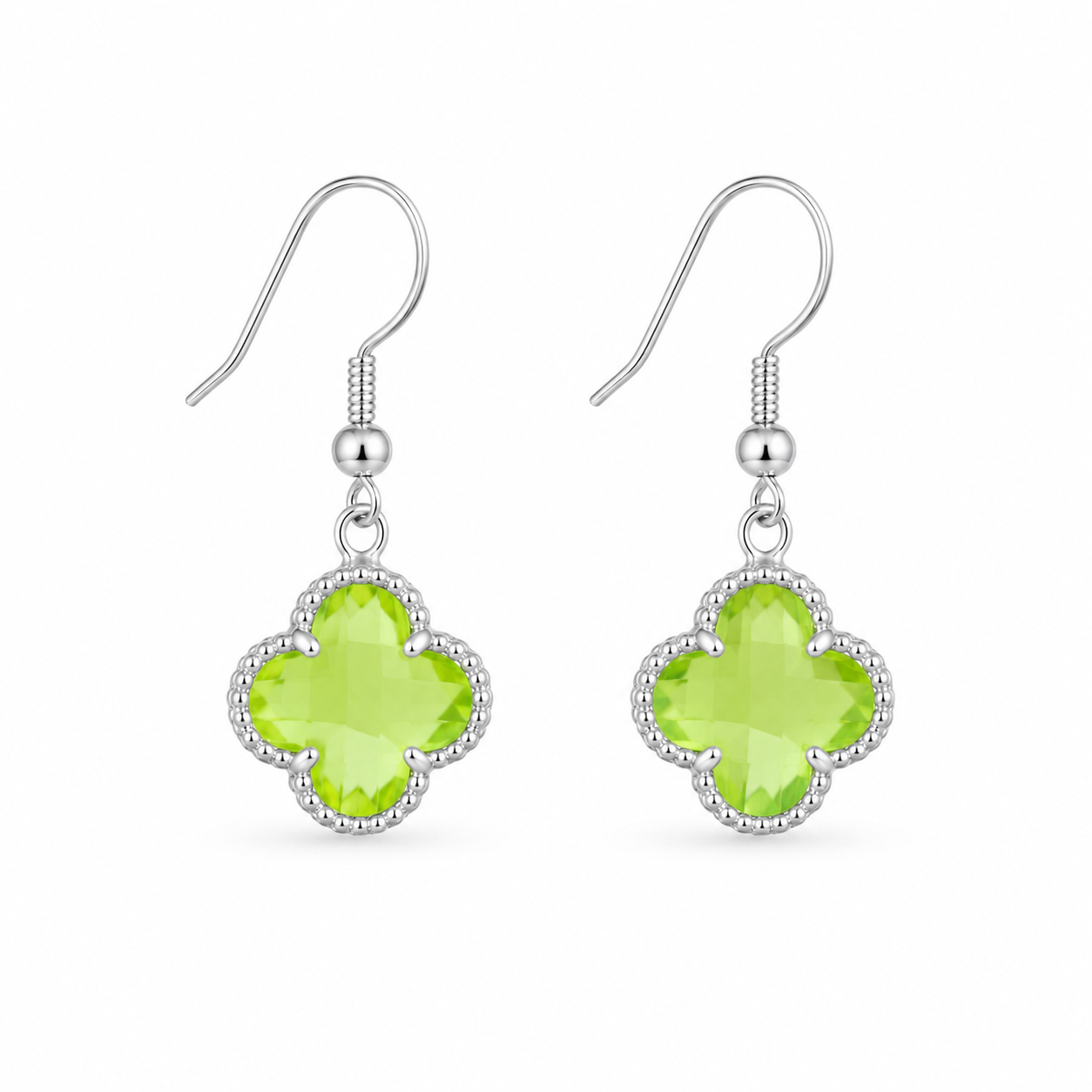 Aros Colgantes Flor Verde Lima