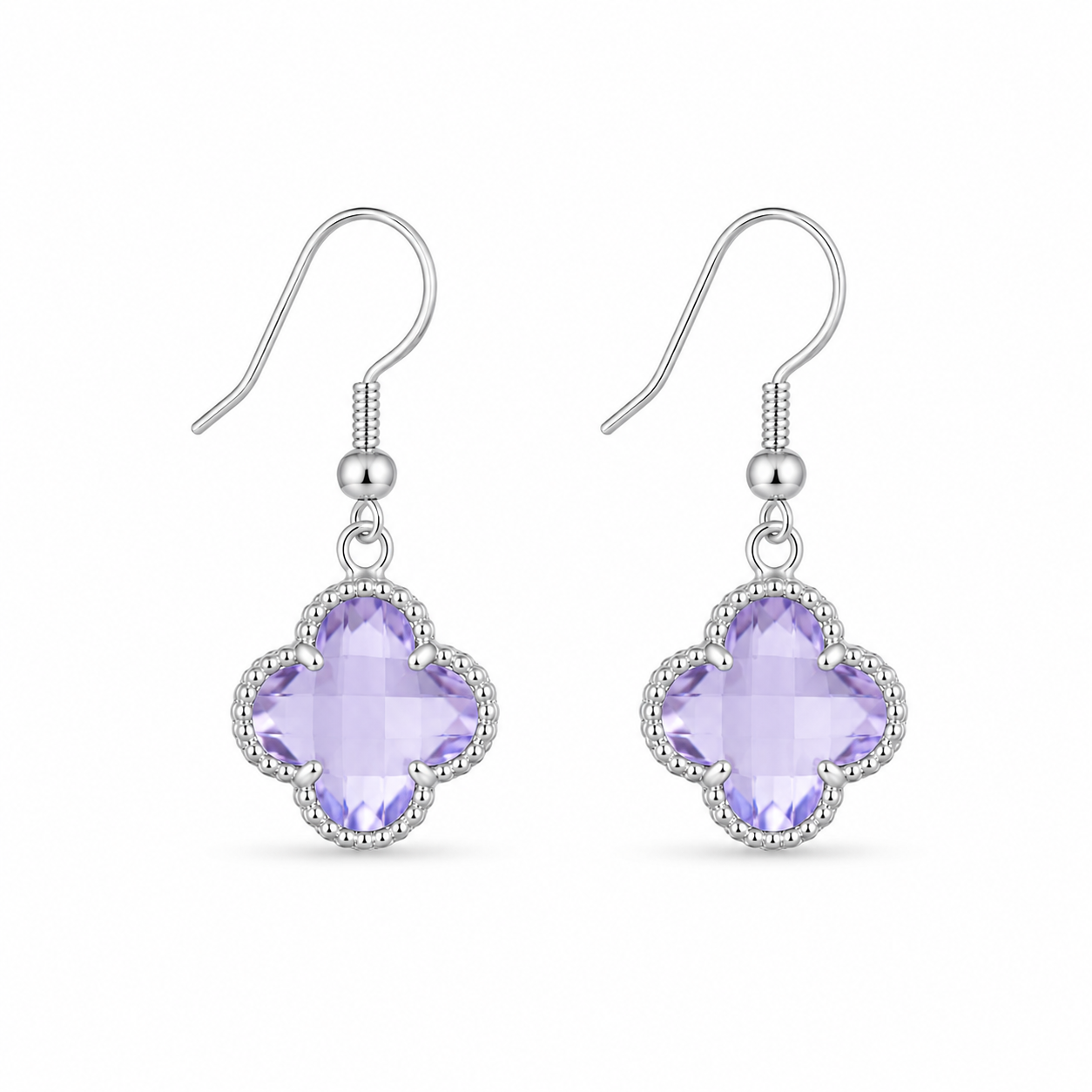 Aros Colgantes Flor Lavanda