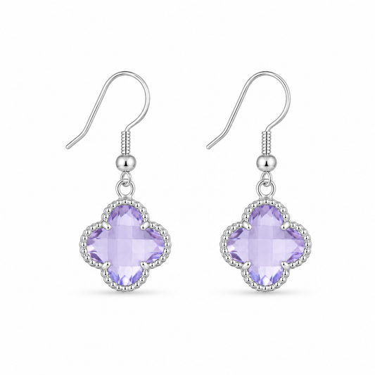 Aros Colgantes Flor Lavanda