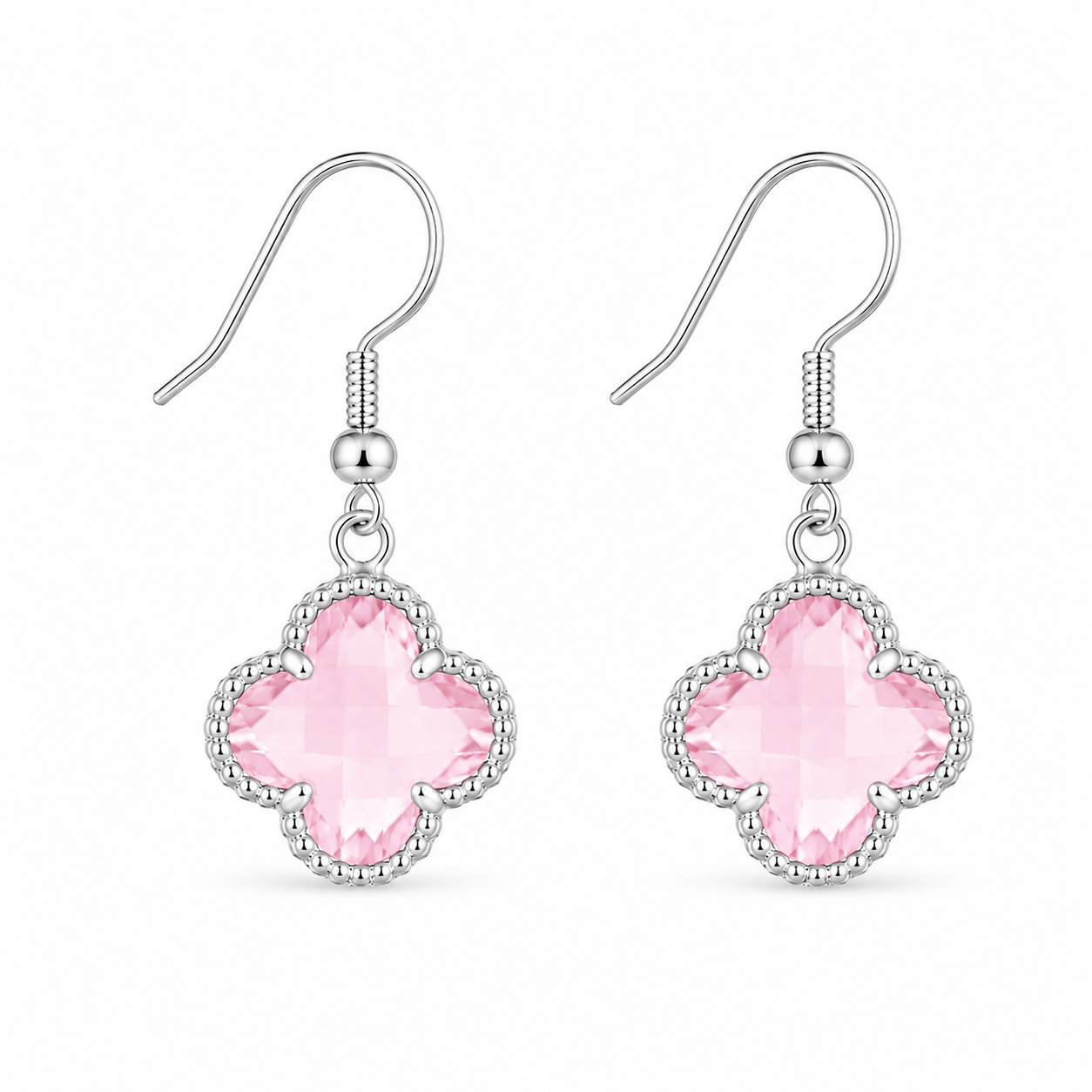Aros Colgantes Flor Rosa