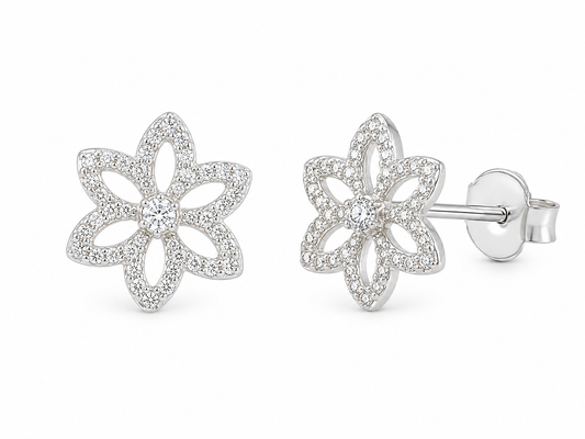 Aros Flor Calada con Circones