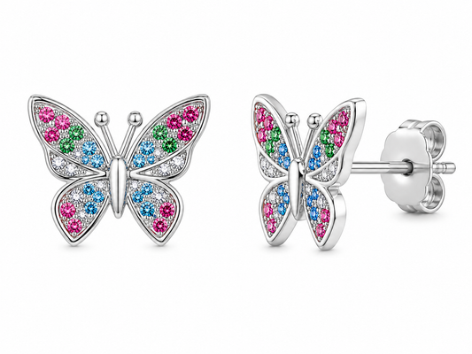 Aros Mariposa Multicolor