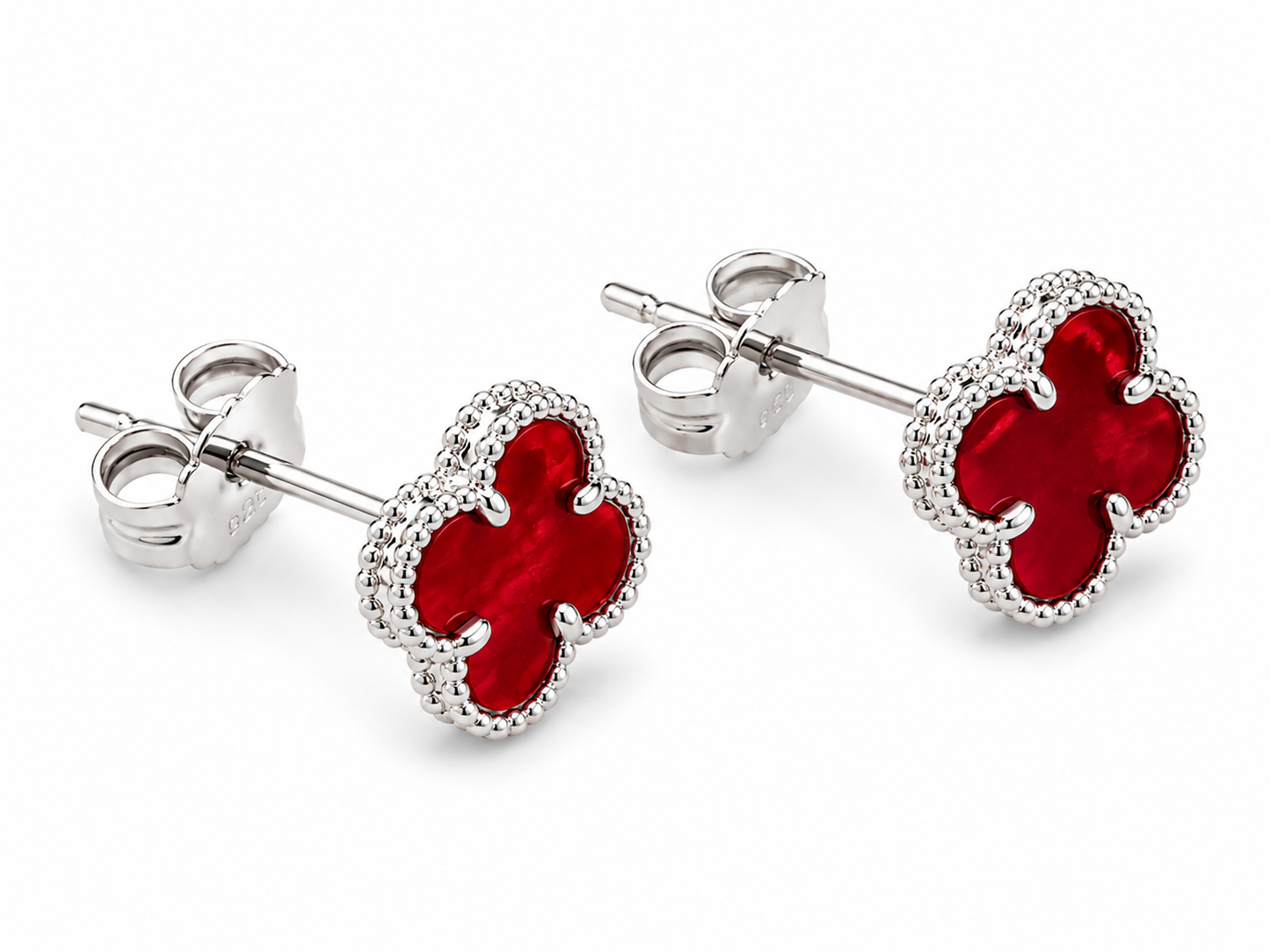 Aros Trébol Rojo Nácar